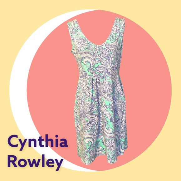 Cynthia Rowley Dresses & Skirts - SOLD!    Cynthia Rowley Large Periwinkle and Mint floral Dress